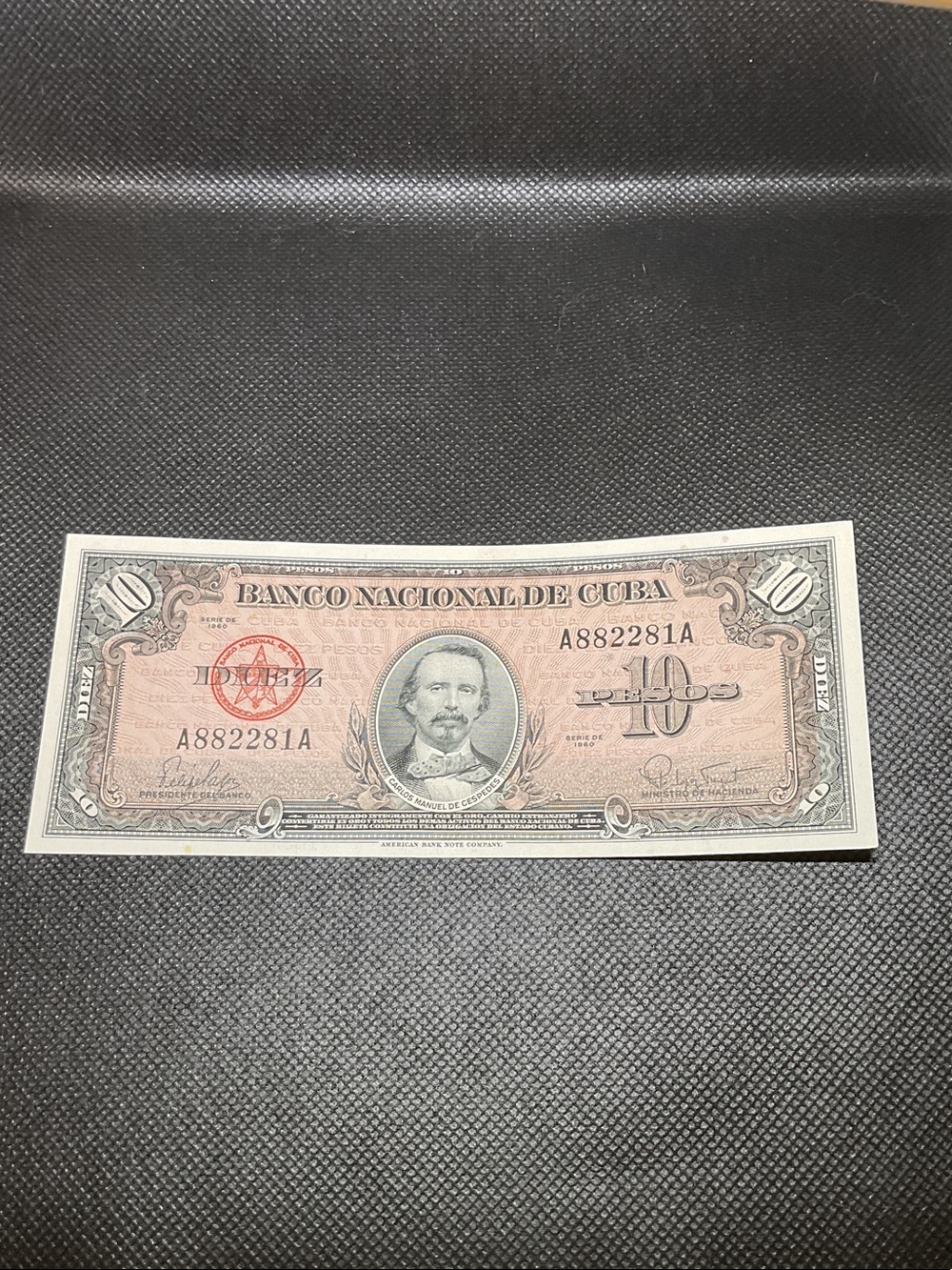 1960 Banco Nacional de Cuba 10 Pesos Banknote - UNC Uncirculated